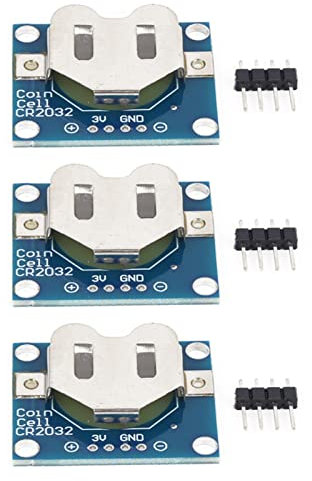 Baxnore 3 Pcs 20 mm Coin Cell Mounting Board with Pin Headers, Breadboard Compatible Electrical Module, 33.02×27.94 mm PCB Holder for Compact Electronics