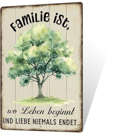 Putuo Decor Familie Text Vintage Metall Wandschilder Wohnzimmer Küche Schlafzimmer Flur Wanddekoration