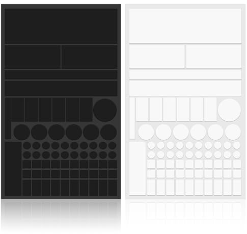 Alrhso LED Lichtblockierung Aufkleber 100% Blockierender Selbstklebender Aufkleber Vorgeschnitten LED Abdunklungsfolie Stickers für elektronische Wecker, Router, Monitore (Weiß und Schwarz)