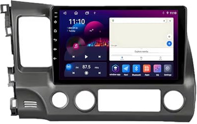 Car Radio para Honda Civic 2005-2012 9 Pulgadas Android 15 Car Navegación con BT GPS WiFi Radio Backup Camera para, 4 Core 2G+64G