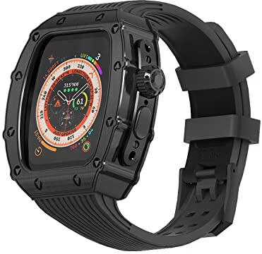 Sexy Outfit Kit MOD Cinturino per Orologio Cinturino in Metallo, per Apple Watch Ultra 49 mm, Copertura in Metallo e Cinturino in Silicone, per Cinturini di Ricambio iwatch Ultra 49 mm