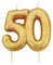 Anniversary House AHC207 Geburtstagskerze, Zahl 50, Tortenaufsatz zum 50. Geburtstag, 7 cm, Metallic-Gold