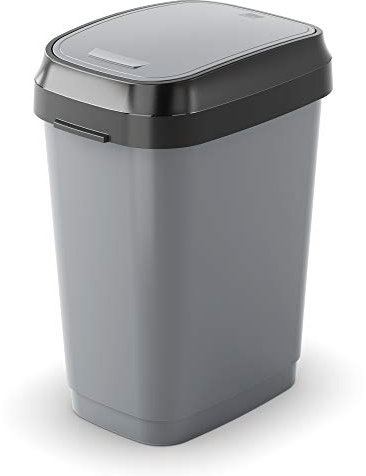 Curver Abfallbehälter, Kunststoff, grau/anthrazit, 50 Liter