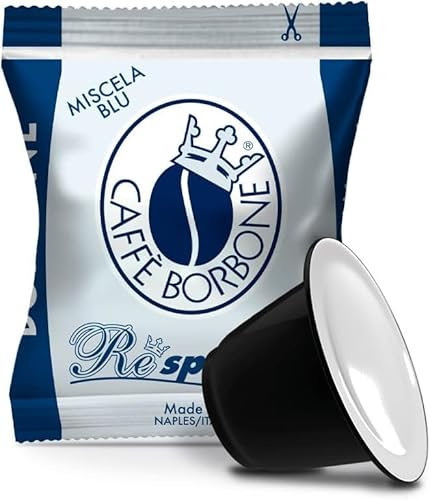 Caffè Borbone Respresso, Mélange Bleu - 50 Capsules - Compatibles avec les machines à café à usage domestique Nespresso*