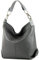 modamoda de T168 Damen Leder Schultertasche Henkeltasche Medium handmade in Italy, Farbe:Dunkelgrau/Grau
