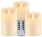 Homemory LED-Kerzen, Outdoor Wasserdichte Flammenlose Kerzen mit Fernbedienung Timer Funktion, Batteriekerzen, LED Stabkerzen, Flammenlose Kerzen, bewegliche Flamme, 3er-Set
