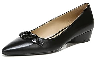 Naturalizer Women's Ballet Flat Becca Walking Shoes for All-Day Comfort Black Leather Medium Fit UK 4