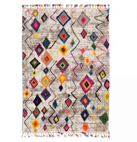 Jadorel - Tapis Berbère Style 60x110cm, Tapis Entrée Tapis Gris Motif Berbère, Tapis de Forme Rectangulaire, 5204