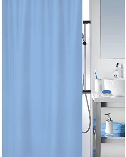 MSV Anti-Schimmel Duschvorhang - Anti-Bakteriell, waschbar, wasserdicht, Polyester, 120x200cm Hellblau