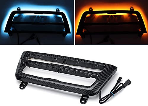HommyFine Ambiente Lichtleiste Beleuchtung Blende kompatibel mit BMW 3 4 Series F30 F35 3GT M3 M4 (2012-2018) Blende Stimmungslichter Ambientebeleuctung Farbe Orange und Eisblau