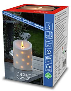 Konstsmide LED Kerze, mit 8h Timer, 1 warm weiße Diode, batteriebetrieben, Außen (IP44) - 1848-100