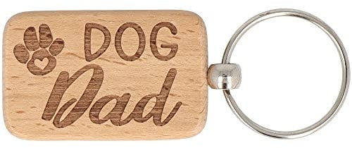 SPRUCHREIF I Holz-Schlüsselanhänger mit Gravur I Gift Dog Dad I Engraved Keychain I Gift Dogglovers I Dog Pet Owner I Dog Decor, Hund Papa, Small