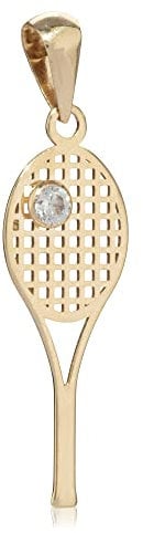 NKlaus Kettenanhänger Tennisschläger 19x6mm 333 Gold 8 Karat Squash Badminton Zirkonia 8275