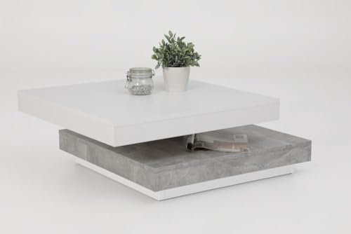 RASANTI Andy Couchtisch drehbar Weiss/Beton i