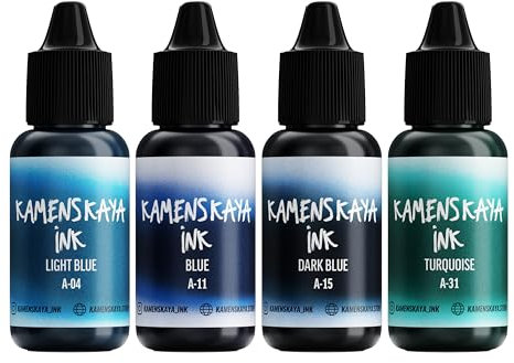 KAMENSKAYA Alcohol Ink Set #11: Farbkombination von Alkoholtinten, 4 Stück. Je 15 ml