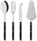 SABRE PARIS - Bistrot 4Pc Serving Cutlery Set - Cake Server - Cheese Knife - Serving Spoon and Fork - Shiny Black