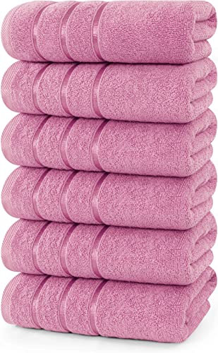 Utopia Towels,6er-Pack Viscos Handtücher-Set, (40.6x71.1 cm) 100% ringgesponnene Baumwolle, ultraweich und stark saugfähig, 600 g/m² Handtücher für Badezimmer, Dusche, Hotel und Spa (rosa)
