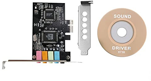 SUNGOO Tarjeta de Sonido PCIe 5.1, Tarjeta de Audio 3D Envolvente PCI Rendimiento de Sonido Directo y Soporte de Perfil bajo