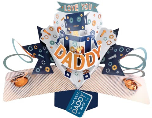 The Best Daddy Ever Robot Daddy Pop Up Card Father's Day, Birthday, Any Occasion POP008F09