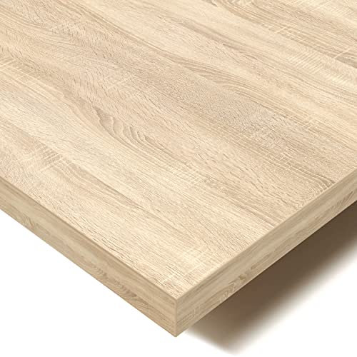 POKAR Tischplatte 2,5 cm Massiv Schreibtischplatte Bürotischplatte für Schreibtisch, Esstisch, Eco Eichen Sonoma, 175 x 80 x 2,5 cm