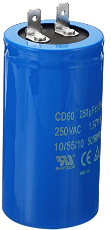 PATIKIL CD60 Marcia Condensatore, 250uF/MFD 250VAC 15% Tolleranza 50/60Hz Motore Avviamento Condensatore per Aria Compressore Motore Avvio Funzione