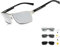 KINGSEVEN Mode Photochrome Sonnenbrille Männer Frauen Polarisierte Piloten-Sonnenbrille Quadratische Blendschutz-Fahrbrille UV400 (Silber Photochromie)