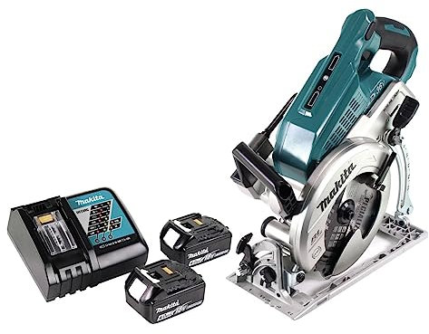 Makita DRS 780 RM Scie circulaire sans fil 36 V (2 x 18 V) 185 mm sans balais + 2 batteries 4,0 Ah + chargeur