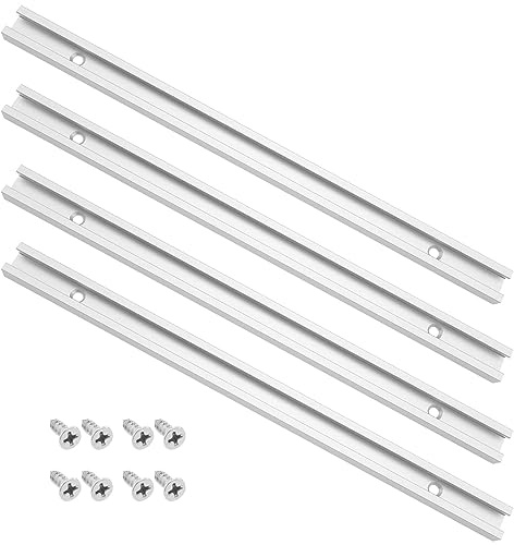 4pcs Rail en Forme de T en Alliage d'aluminium Rainure Gabarit de Montage Fente Rainure en T Accessoires de Rail d'onglet pour Scies à Bras Radiales Établis Perceuses à Colonne 300mm