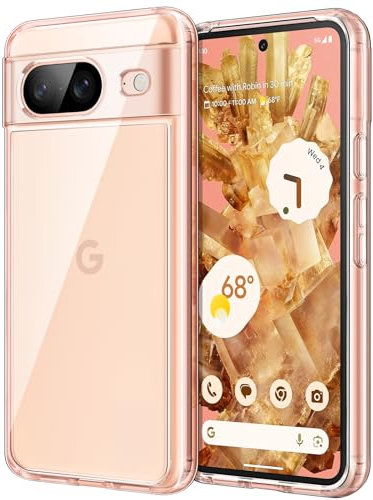 JETech Hülle für Google Pixel 8 6,2 Zoll 2023, Nie Vergilbung Stoßfest Handyhülle, Anti-Kratzt Harte PC Rückseite Schutzhülle (Rose)