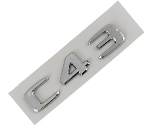 3D-ABS-Chrom-Buchstaben, Auto-Heck-Kofferraum-Abzeichen-Aufkleber, C63-C43-Emblem-Logo, kompatibel mit Mercedes C63 C43 AMG W205 W204, Autozubehör (Color : C43 Black)