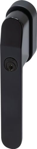 ABUS FG400BK, abschließbarer Fenstergriff in schwarz gleichschließend zu weiteren ABUS Fenstersicherungen mit Schließung AL0125, mit Zwei Schlüsseln
