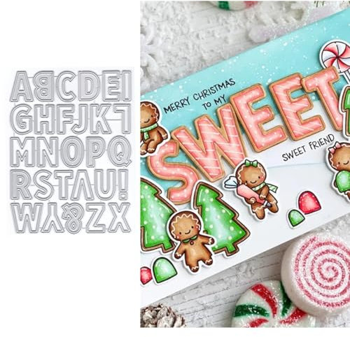 26 englische Buchstaben für Kartenherstellung, Monogramm-Metall-Stanzformen, Scrapbooking, DIY-Schablonen, Party, Hochzeit, Festivals, Dekoration