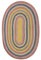 Teppich Jute bunt oval 70x100 cm Streifenmuster Kurzflor handgewebt Boho Perewi