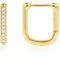 Gold Ohrringe Creolen Damen, Kleine Eckig Ohrringe Hypoallergen Geometrische Creolen Ohrring Kleine Quadratische Ohrring Statement Zirkonia Damen Mädchen