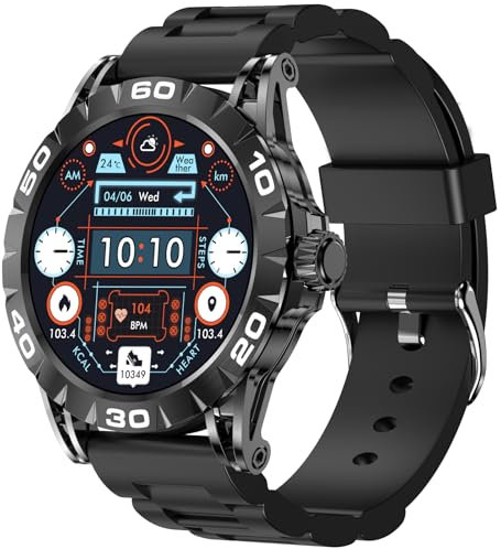 JELLOO Smart Watch da uomo (rispondere/effettuare chiamate) 1,32 '' HD Business Sports Smartwatch con 110+ modalità sportive frequenza cardiaca SpO2 monitoraggio del sonno contapassi calorie Smart