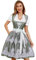 Funspread Dirndl Damen Midi Grün - Trachtenkleid Trachtenmode für Oktoberfest Dirndlkleid mit Spitzenschürze 38