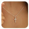 TINGN Silber Kreuz Kette Damen, 14K Weißgold Vergoldete Silber Kreuz Halskette Damen Silberkette Personalisierte Kette Cross Necklace Chain Women Modeschmuck Taufgeschenke Geschenke für Frauen Mädchen