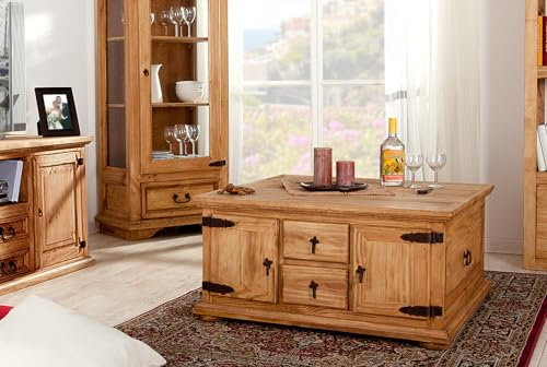 1a Direktimport Truhentisch Couchtischtruhe - original Mexico Möbel - Pinie Massivholz - Landhausstil mexikanisch