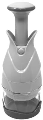 Gourmet Kitchen Push Chopper – Good Grips Vegetable Chopper with Soft, Comfortable Handle, Removable Blade Cartridge, and Easy-Clean Design – Ideal for Vegetables, Fruits & More - Gray