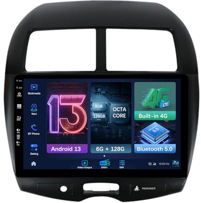 MISONDA 4G/Dab+ 10 Pulgadas IPS Doble DIN Android 14 Radio Coche para Mitsubishi ASX 1/Citroen C4/Peugeot 4008, Autoradio GPS, Cámara, BT, Mirrorlink, WiFi, Carplay, SWC, DSP, FM - 6G + 128G