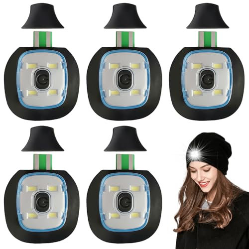 5 Stück LED Ersatzlicht für Mütze, Ersatz LED Leuchten für Beleuchtete Mütze mit Licht, Wiederaufladbare USB Ersatz Lampe, Wasserdichte Lichtlampe Geeignet für Mütze, Weißes Licht