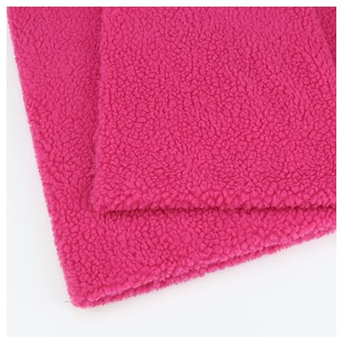 BrightGlow Tissu en laine d'agneau - Fausse fourrure Sherpa - Tissu chaud en laine d'agneau synthétique - Vendu au mètre - Tissu en fourrure pour couture - Pour bricolage, artisanat, couture - Rose -