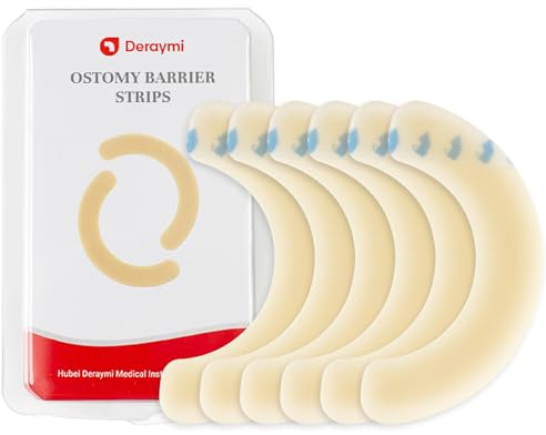 60 tiras de barrera de ostomía, hidrocoloide de grado médico, tira elástica para la piel, respetuosas con la piel, impermeable, cinta adhesiva de barrera de ostomía para bolsas de colostomía,
