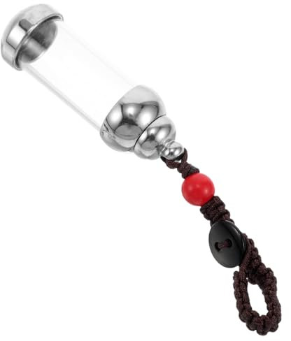 ROMISBABA Schlüsselanhänger Mit Kleinen Glasfläschchen Aus Metall Dekorativer Flaschenanhänger Für Fötalhaar Handgefertigter Schmuckanhänger Für Babys Und Reisen