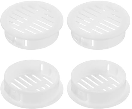 QUARKZMAN 26Pcs Grille de Ventilation Ronde en Plastique, Diamètre Encastrement 35mm Hauteur 11mm Grille d'aération, Bouches d'aération pour Armoire Plafond Mur Fenêtre Radiateur, Blanc