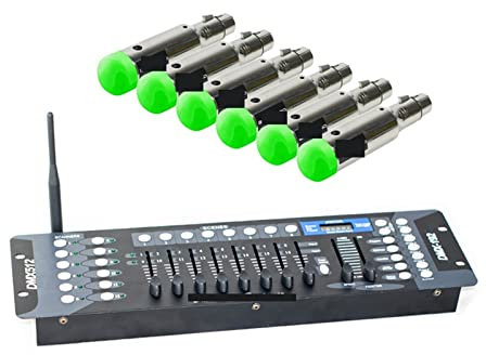 DJ Controller 192 Channels Controller Stage Light 512 Wireless Console Battery Receiver Party DJ Disco Operator Equipment for Dj Lights Par Lights Moving(1C and 6R)