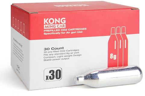 KONG MING CAR Co2 Kapseln, Hochreine Druckgas-CO2 Flasche mit Stahlgehäuse,Ölfrei & Anti-Leck Design Für Pneumatikgeräte & Zubehör (8g/12g)