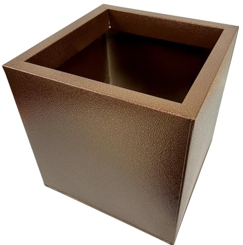 Gardening Naturally Aluzinc Cubed Planter - Weather-Resistant, Lightweight, Indoor & Outdoor Modern Metal Planter (Small)