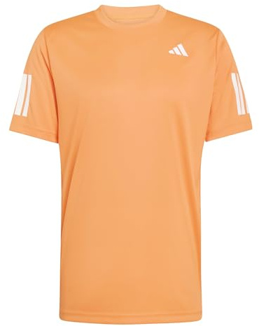adidas Men's Club Tennis Climacool 3-Stripes T-Shirt, Pure Orange, XL