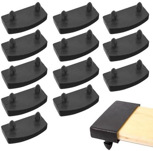 12 x Bettlattenhalter, 55 mm, Kunststoff, Holz, Bettzubehör, Lattenhalter, Kopfteil-Halterungen für Ottomane, kleine Einzel-, Doppel-, King-Size-Betten, schwarz, Ersatzrahmenabdeckkappen-Kits